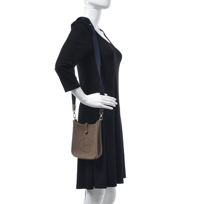 Hermes Taurillon Clemence Amazone Evelyne TPM Etoupe Bleu Indigo 2 of 8