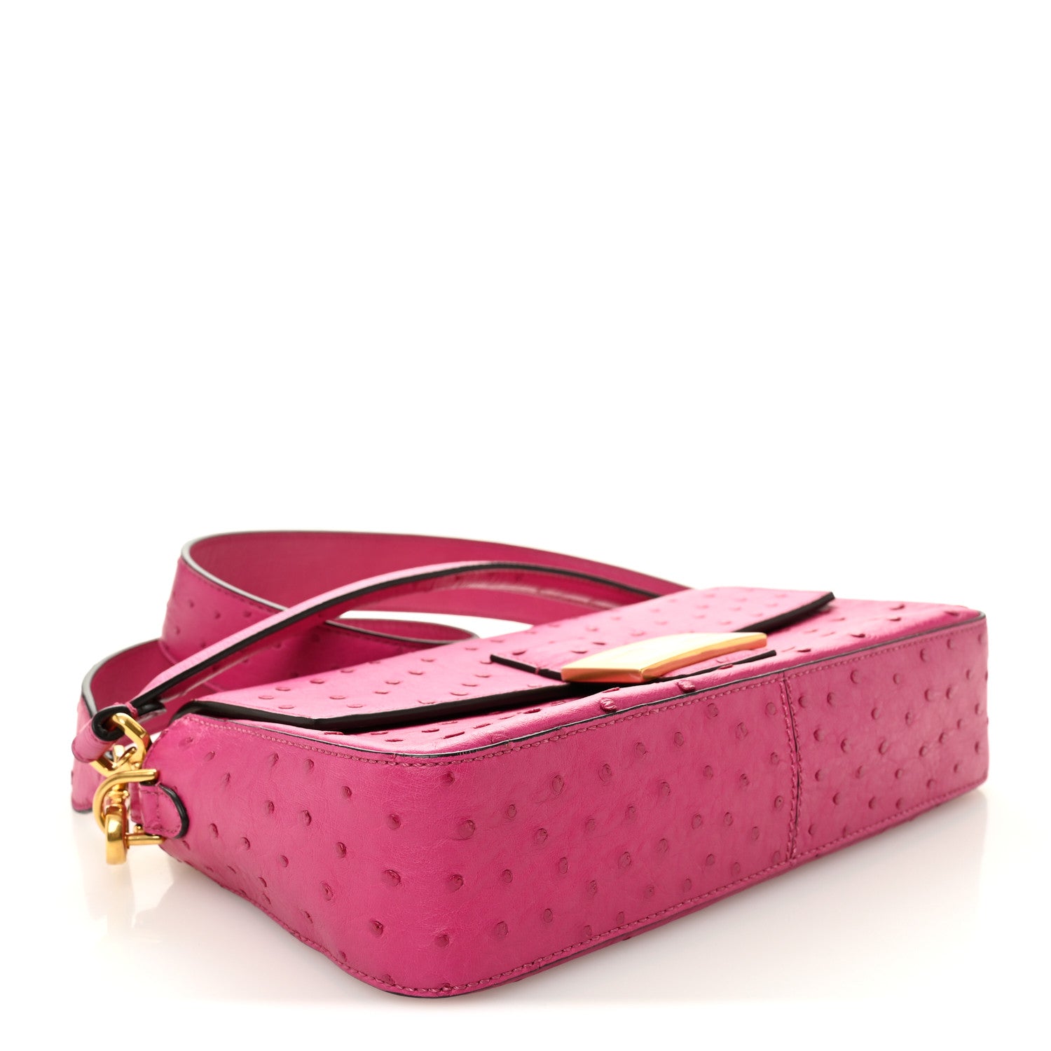 Fendi Ostrich Baguette Ciclamino Pilar 4 of 9