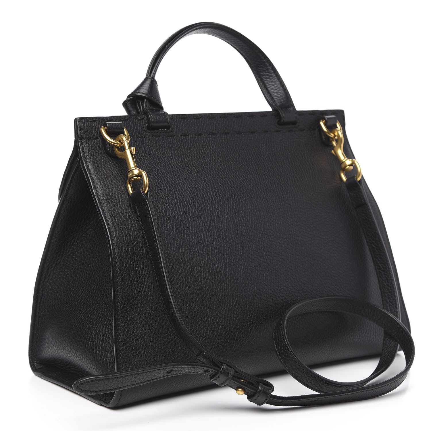 Gucci Calfskin Small GG Marmont Top Handle Bag Black 3 of 13