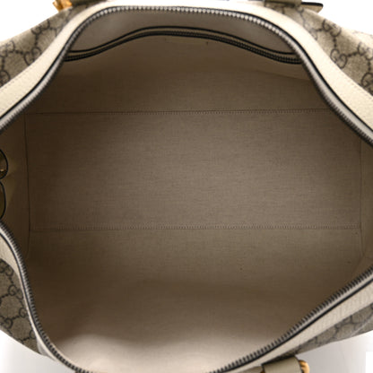 Gucci GG Supreme Monogram Textured Dollar Calfskin Web Medium Ophidia Duffle Bag Beige Ebony Mystic White 5 of 9