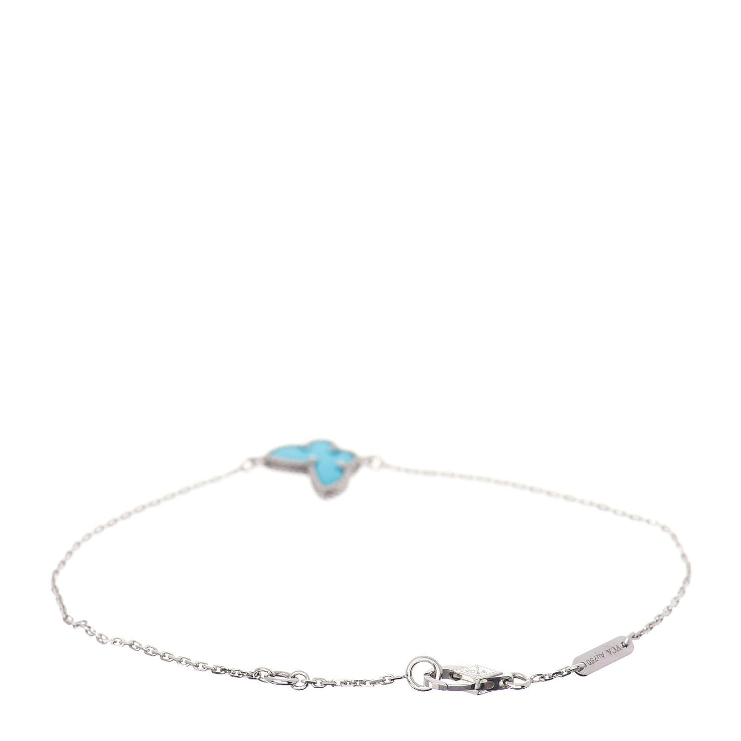 18K White Gold Turquoise Sweet Alhambra Butterfly Bracelet