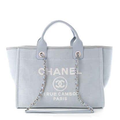 Chanel Mixed Fibers Small Deauville Tote Light Blue 1 of 11