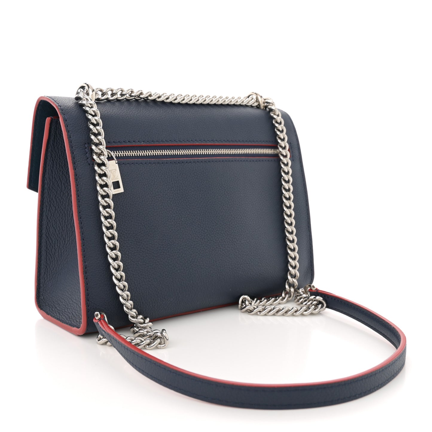 Soft Calfskin Mylockme Chain Bag BB Marine Rouge