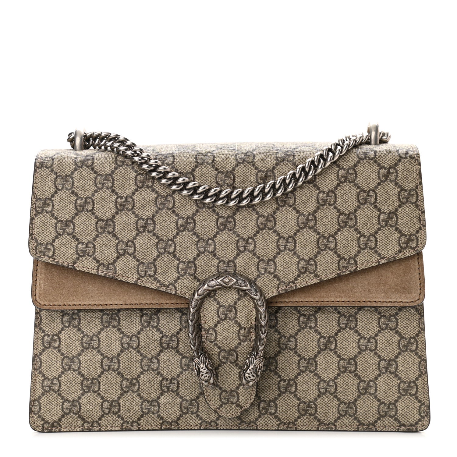 Gucci GG Supreme Monogram Medium Dionysus Shoulder Bag Taupe 1 of 12