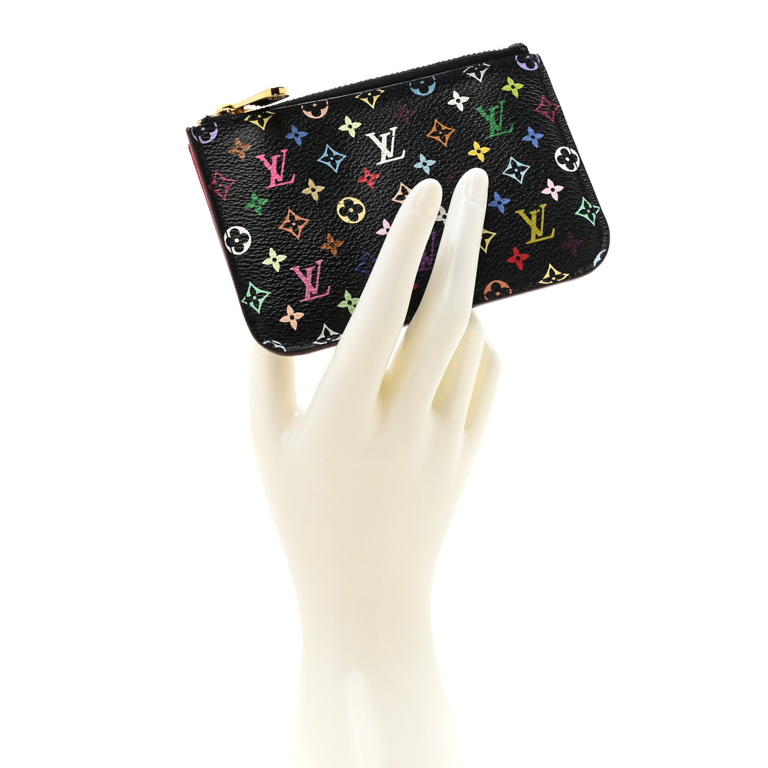 Louis Vuitton Monogram Multicolor Key Pouch Black Grenade 2 of 10