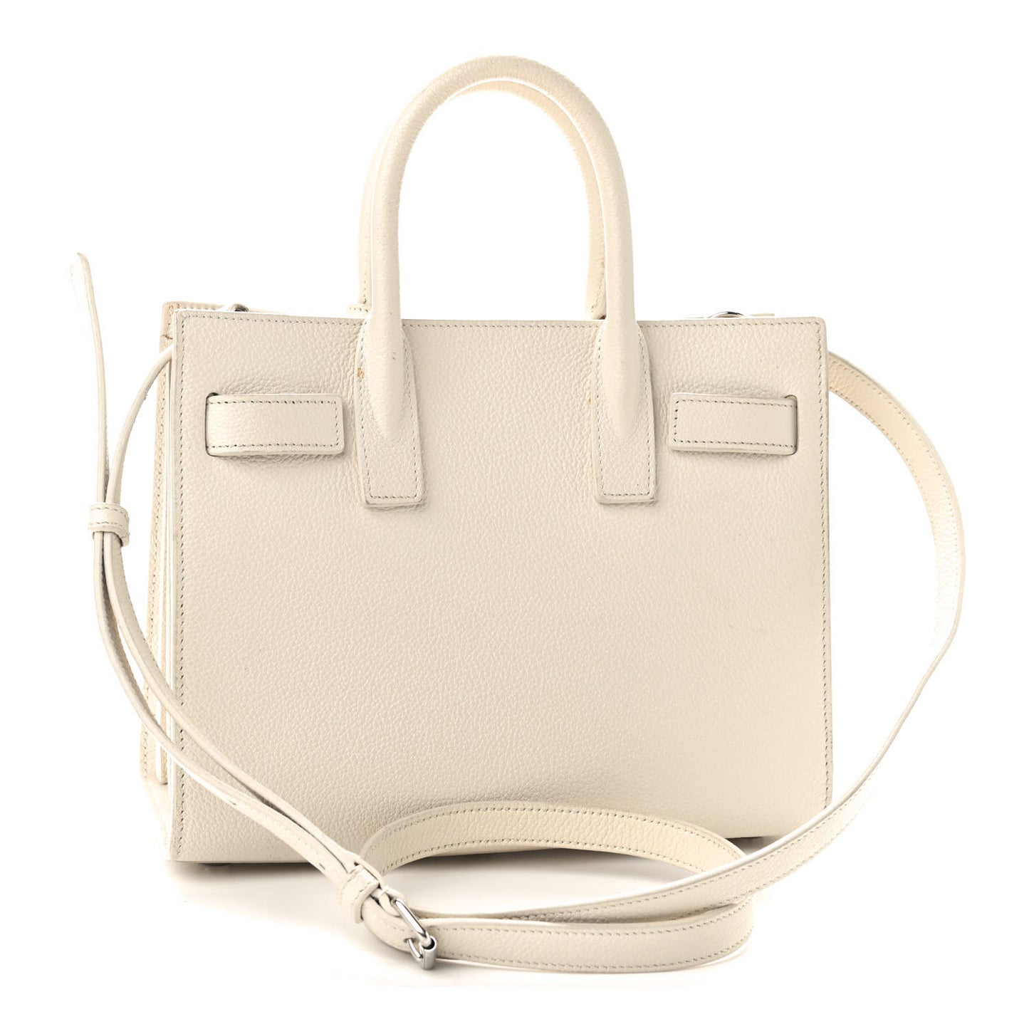 Grained Calfskin Nano Sac de Jour Dove White