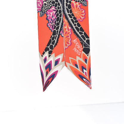 Hermes Silk The Three Graces Twilly Vermillion Fuchsia 2 of 4