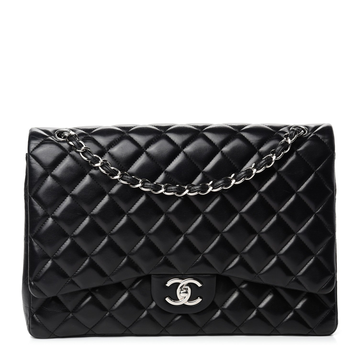 Chanel Lambskin Quilted Maxi Double Flap Black 1 of 15