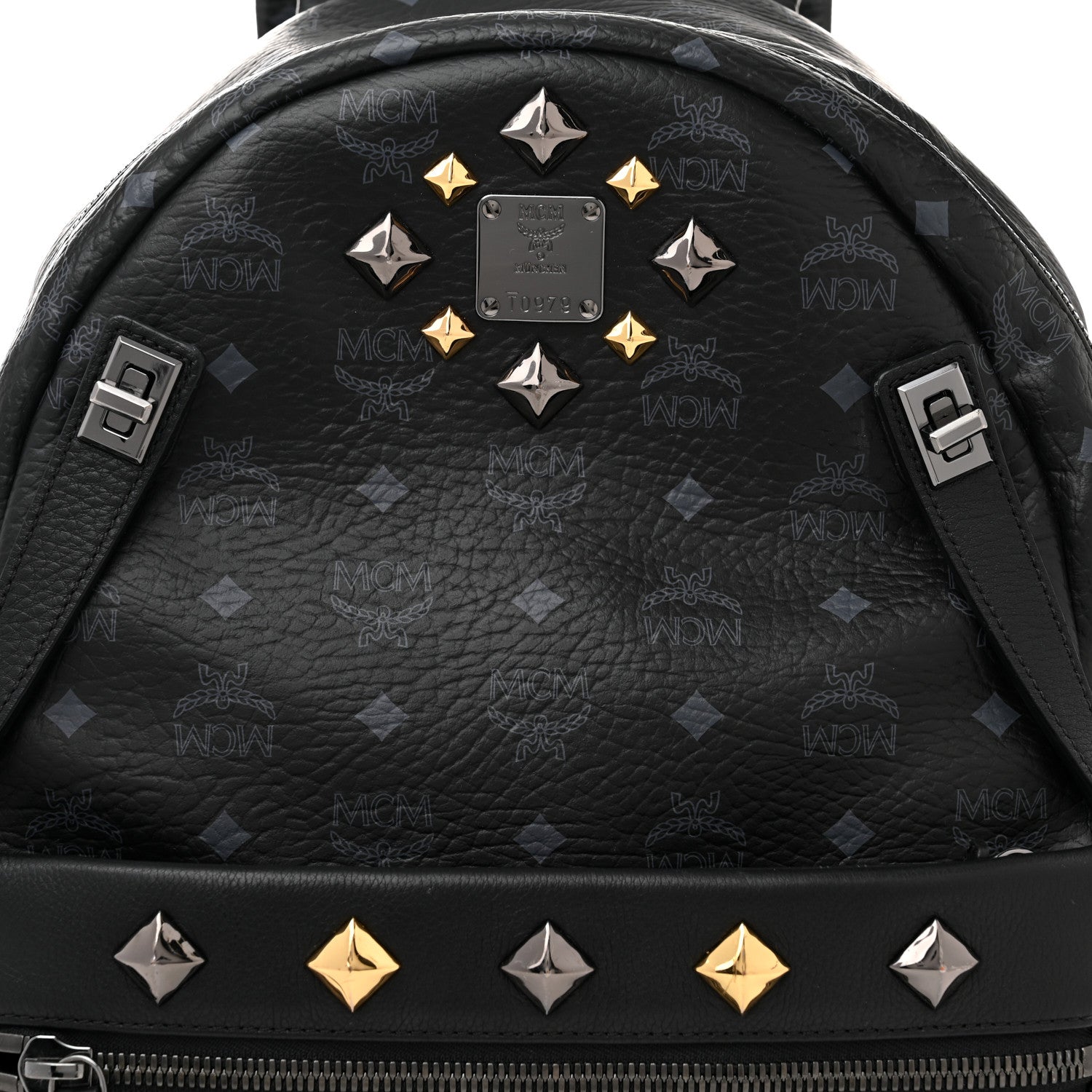 MCM Visetos Medium Stark Backpack Black 9 of 12