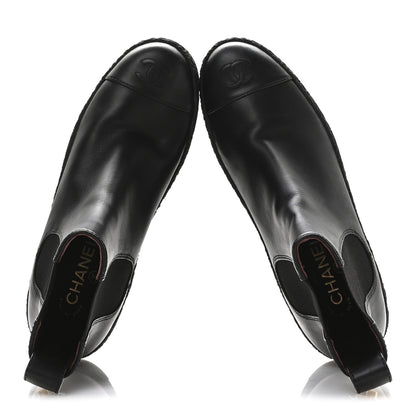 Chanel Calfskin Cap Toe CC Ankle Boots 40 Black 2 of 8