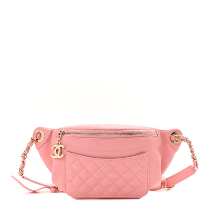Chanel Lambskin Quilted Bi Waist Bag Fanny Pack Pink 1 of 10