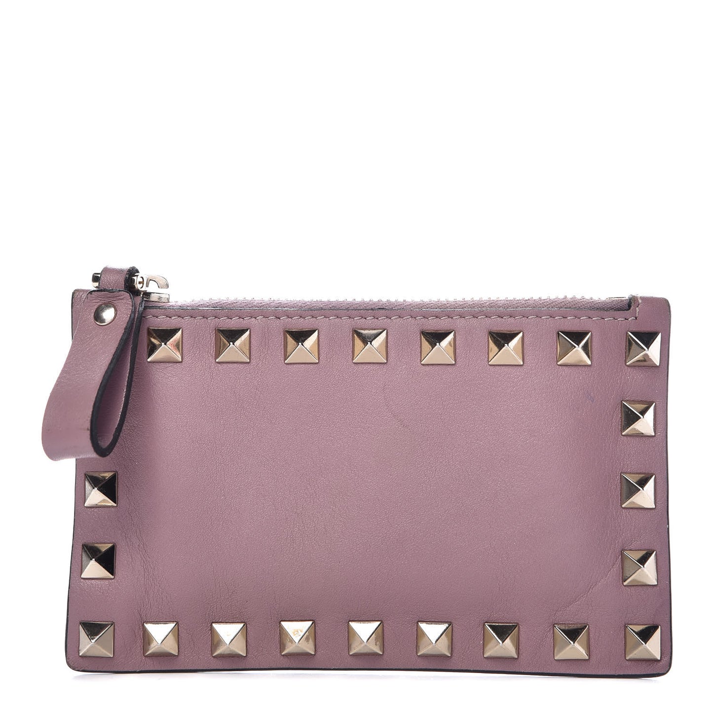 Vitello Rockstud Coin Case Card Holder Lipstick