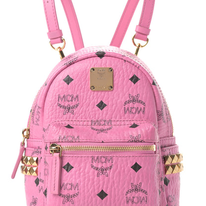MCM Visetos Side Stud X-Mini Stark Bebe Boo Backpack Pink 8 of 10