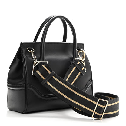 Versace Calfskin Floral Appliques Medium Palazzo Empire Bag Black 3 of 12