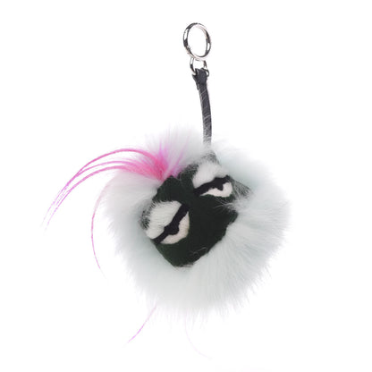 Fendi Fox Rabbit Goat Mink Fur Vitello Flamingo Bagood Monster Bag Bug Charm Light Blue 1 of 3