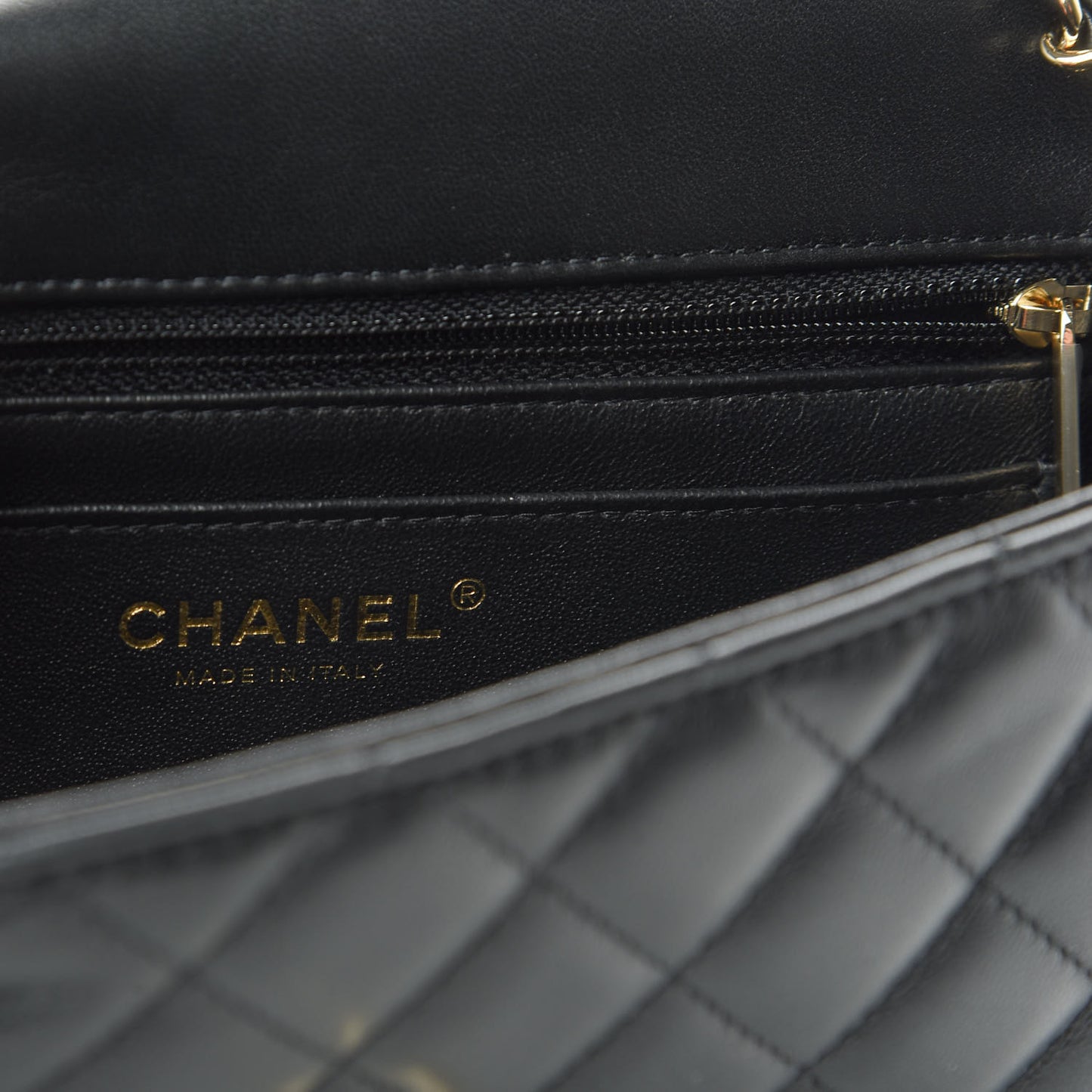 Lambskin Quilted Mini Rectangular Flap Black