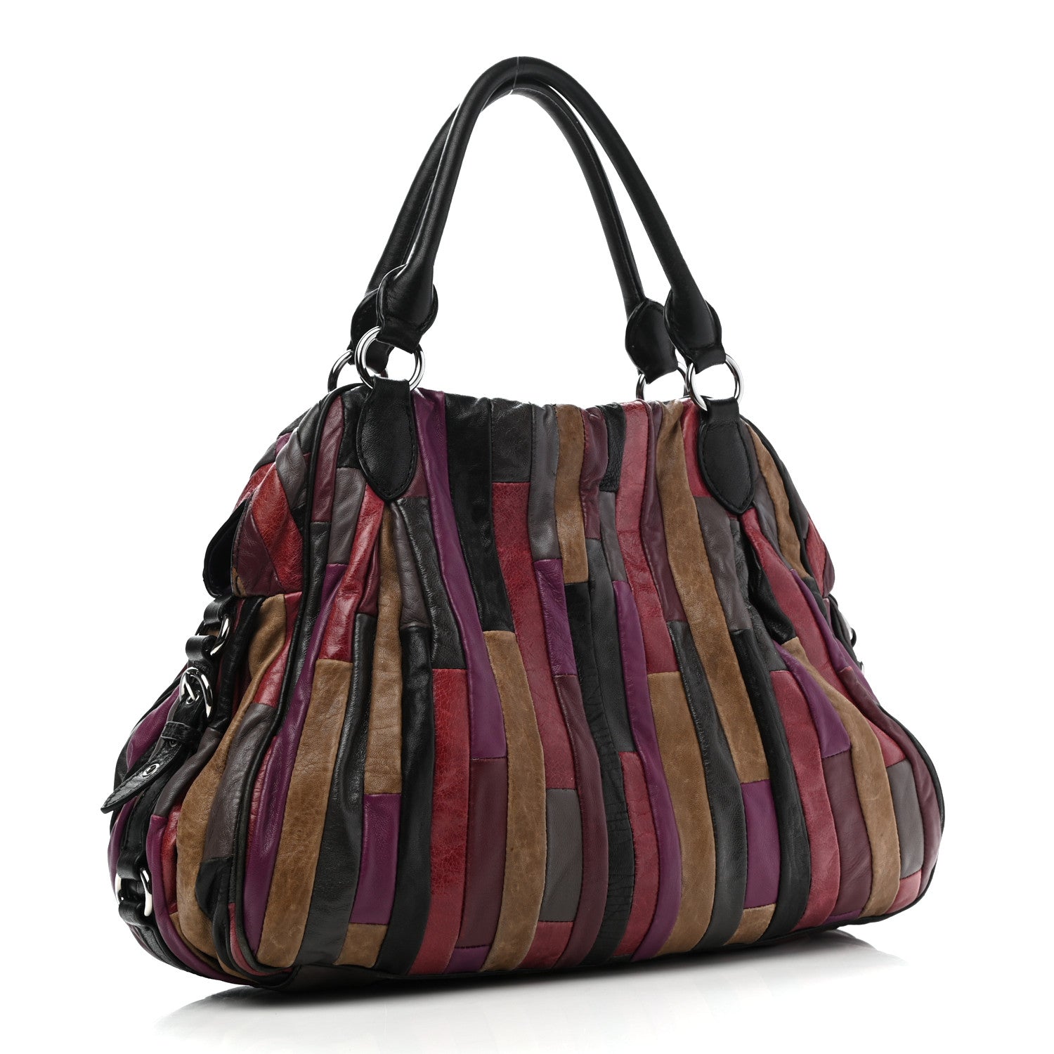 Miu Miu Nappa Large Patchwork Tote Amarena 3 of 17