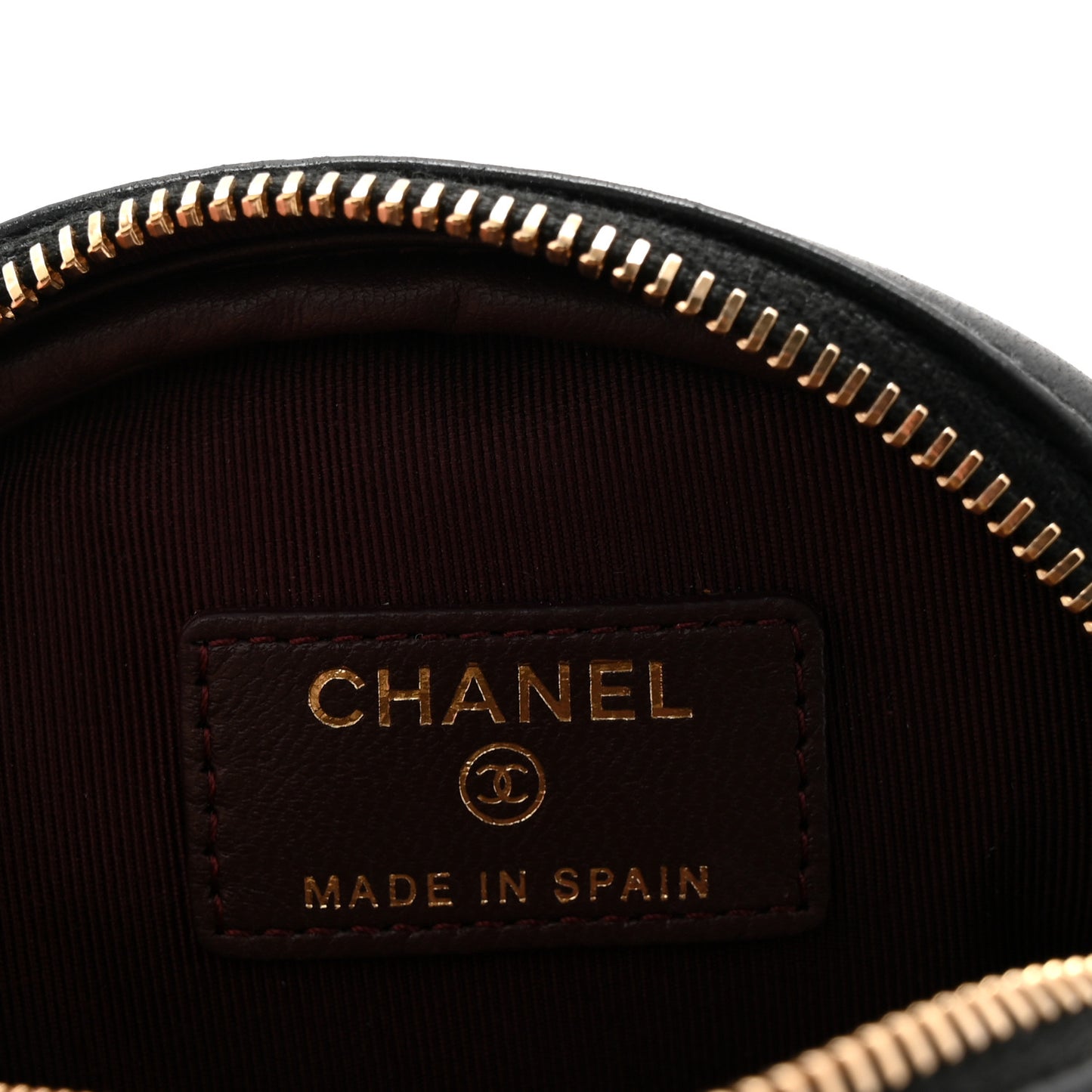 Lambskin Quilted Zip Around Classic Coin Purse Black