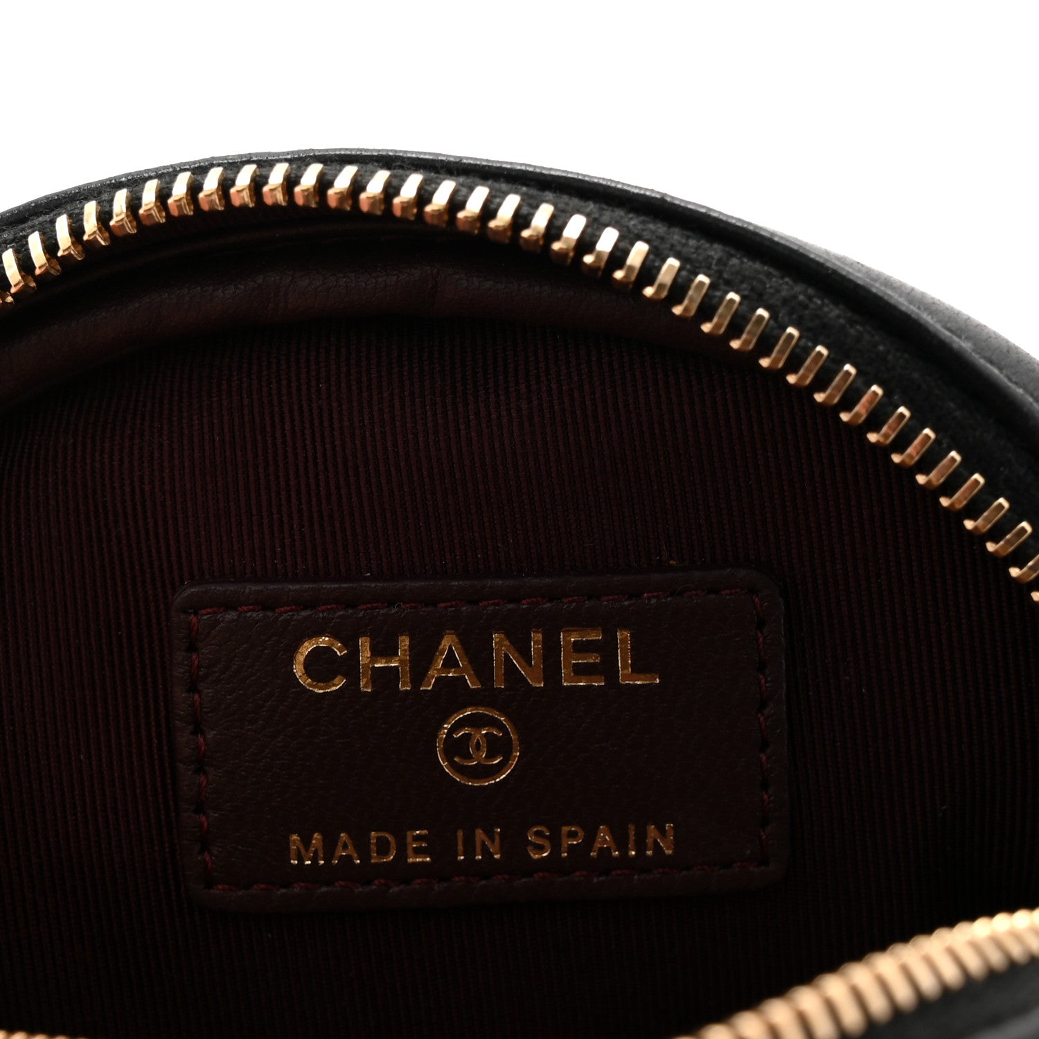Chanel Lambskin Quilted Zip Around Classic Coin Purse Black 6 of 7