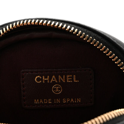 Chanel Lambskin Quilted Zip Around Classic Coin Purse Black 6 of 7