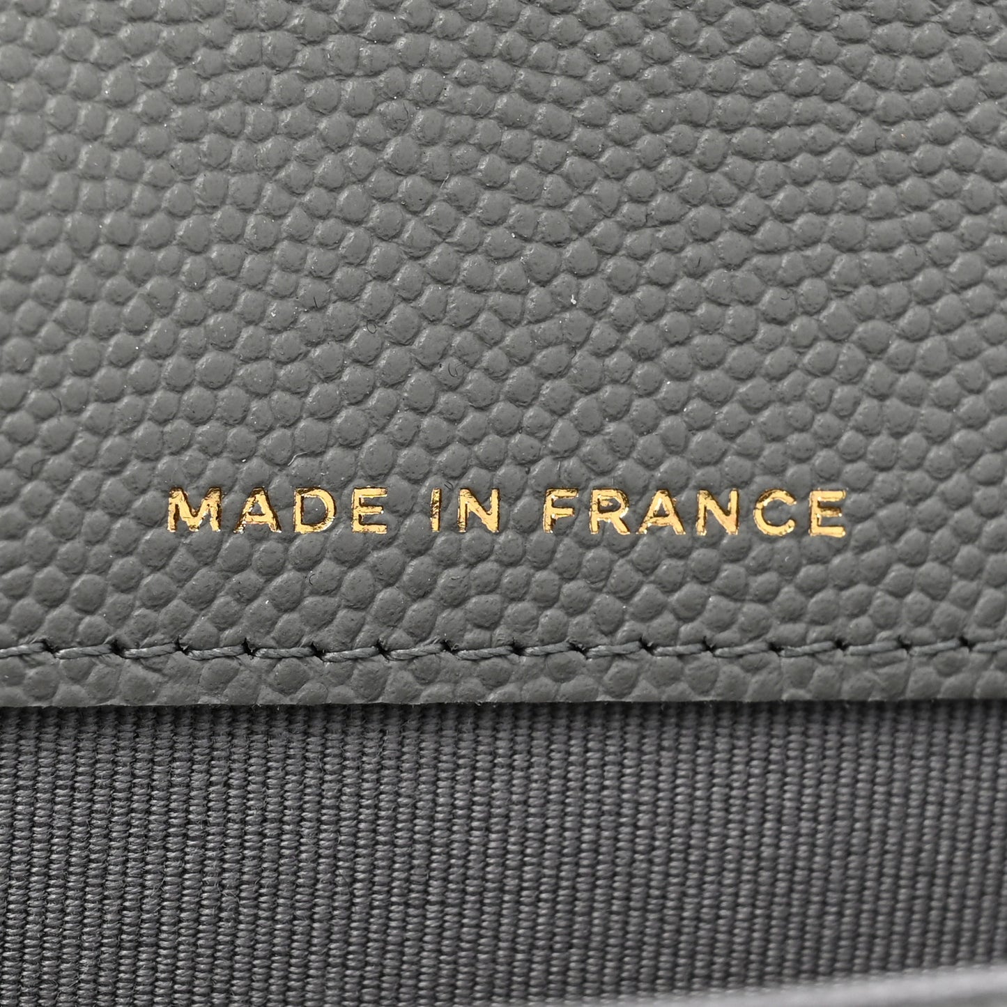 Caviar Quilted Flap Card Holder Wallet Dark Grey