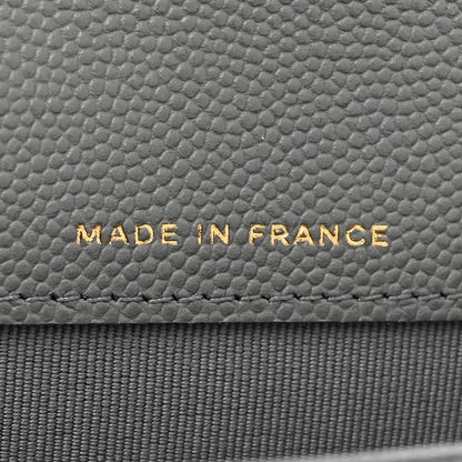 Chanel Caviar Quilted Flap Card Holder Wallet Dark Grey 7 of 9