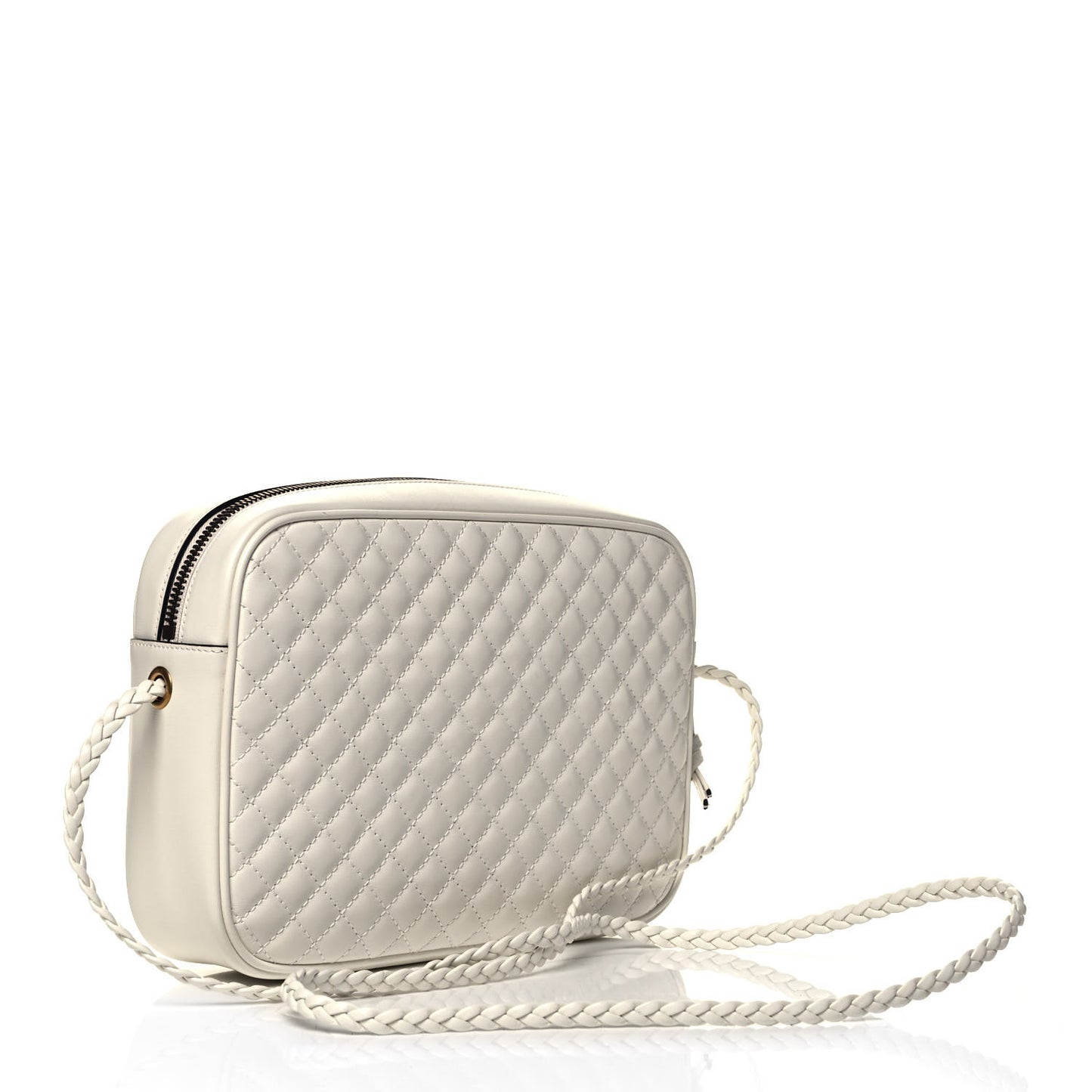 Calfskin Web Trapuntata Small Shoulder Bag Off White