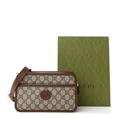 Gucci GG Supreme Monogram Azalea Calfskin Mini Retro Interlocking G Shoulder Bag Beige Ebony Brown Sugar 11 of 11