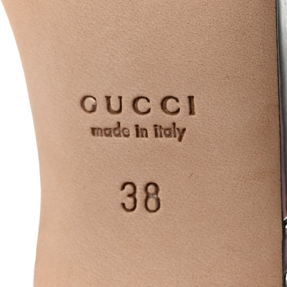 Gucci Metallic Calfskin Interlocking G Strappy Sandals 38 Silver 7 of 8