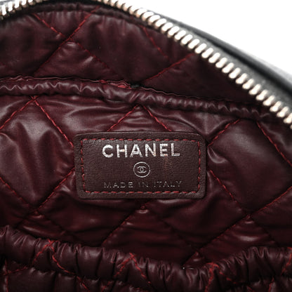 Chanel Lambskin Quilted Medium Curvy Pouch Cosmetic Case Black 6 of 12