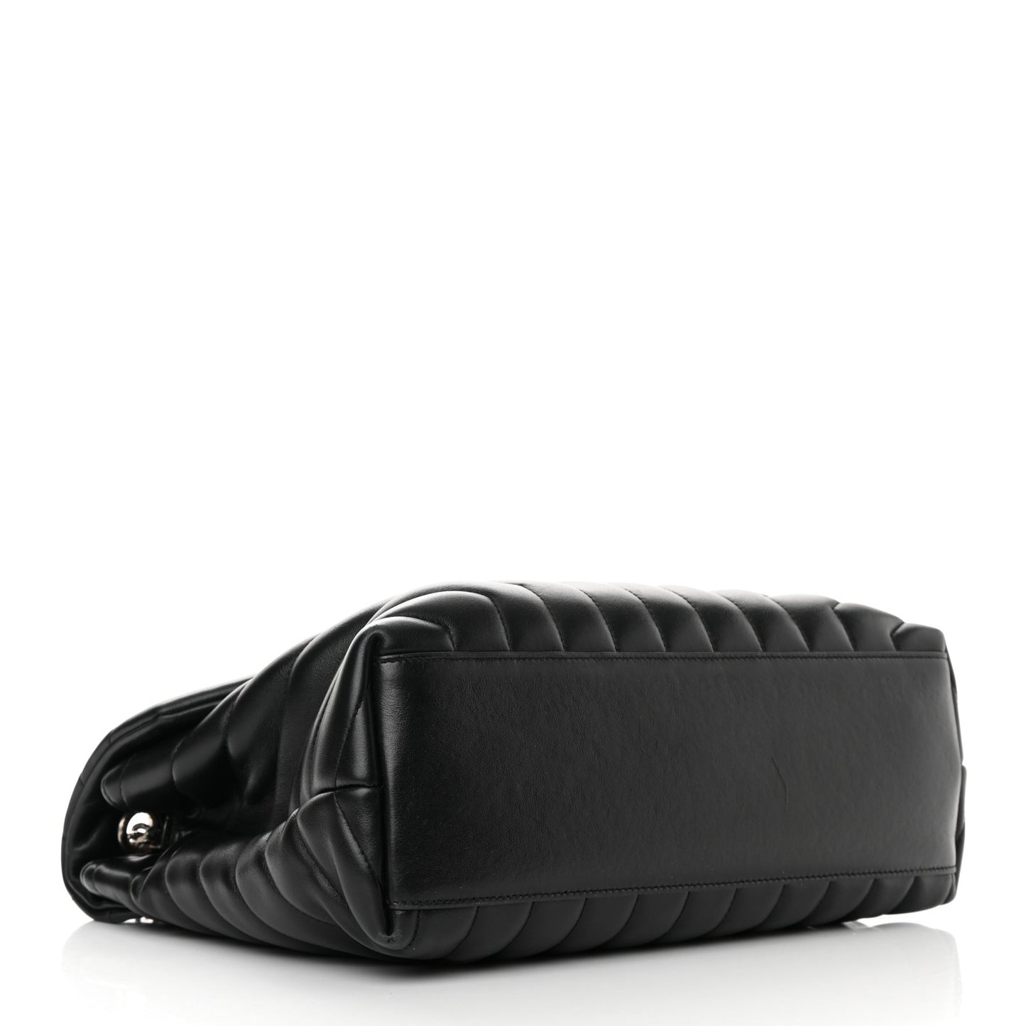 Calfskin Y Quilted Monogram Medium Loulou Satchel Black