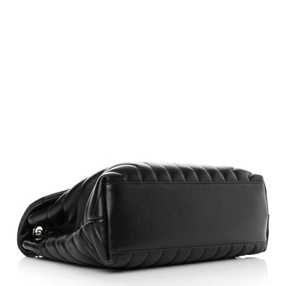 Saint Laurent Calfskin Y Quilted Monogram Medium Loulou Satchel Black 4 of 17