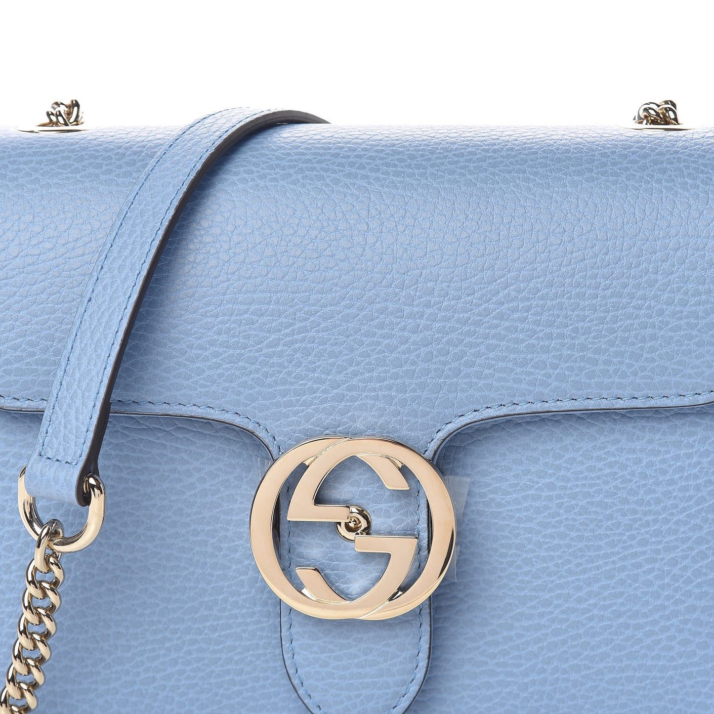 Dollar Calfskin Small Interlocking G Shoulder Bag Mineral Blue