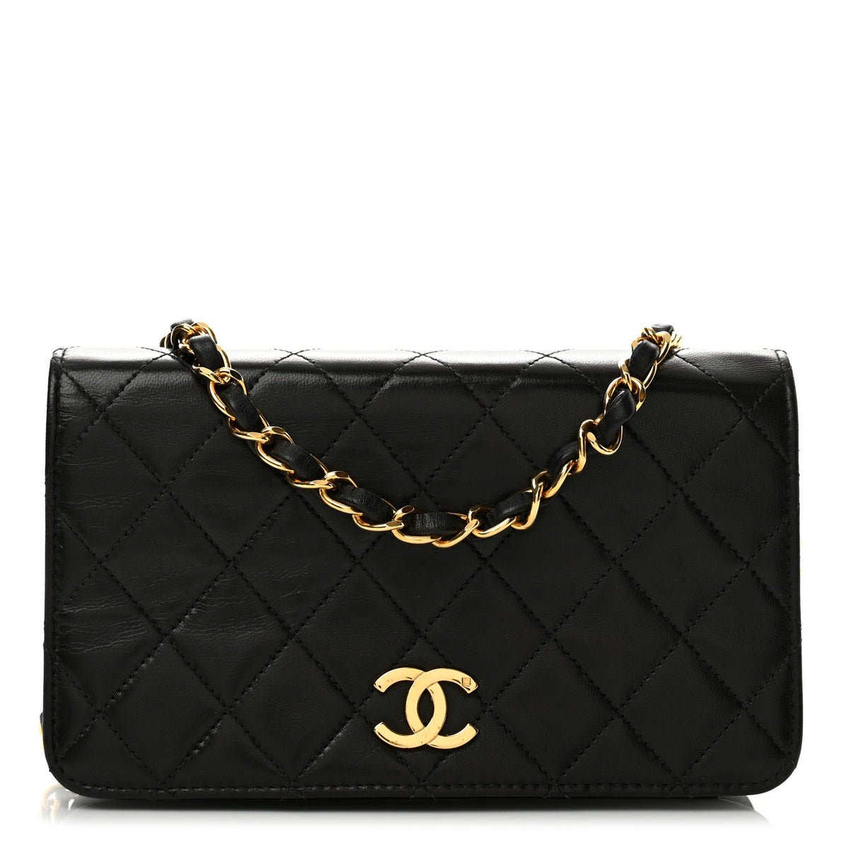 Chanel Lambskin Quilted Mini Single Flap Bag Black 1 of 15