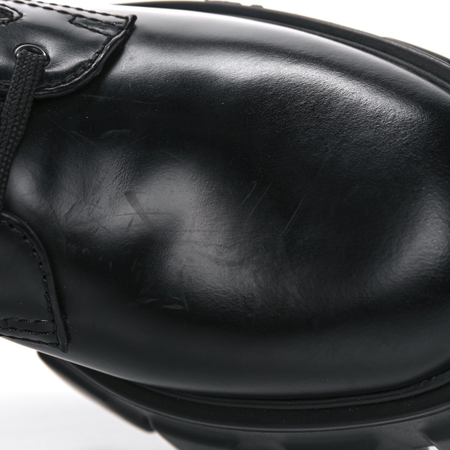 Prada Spazzolato Rois Nylon Metal Triangle Logo Monolith Pouch Pocket 55mm Boots 37 Black 11 of 16