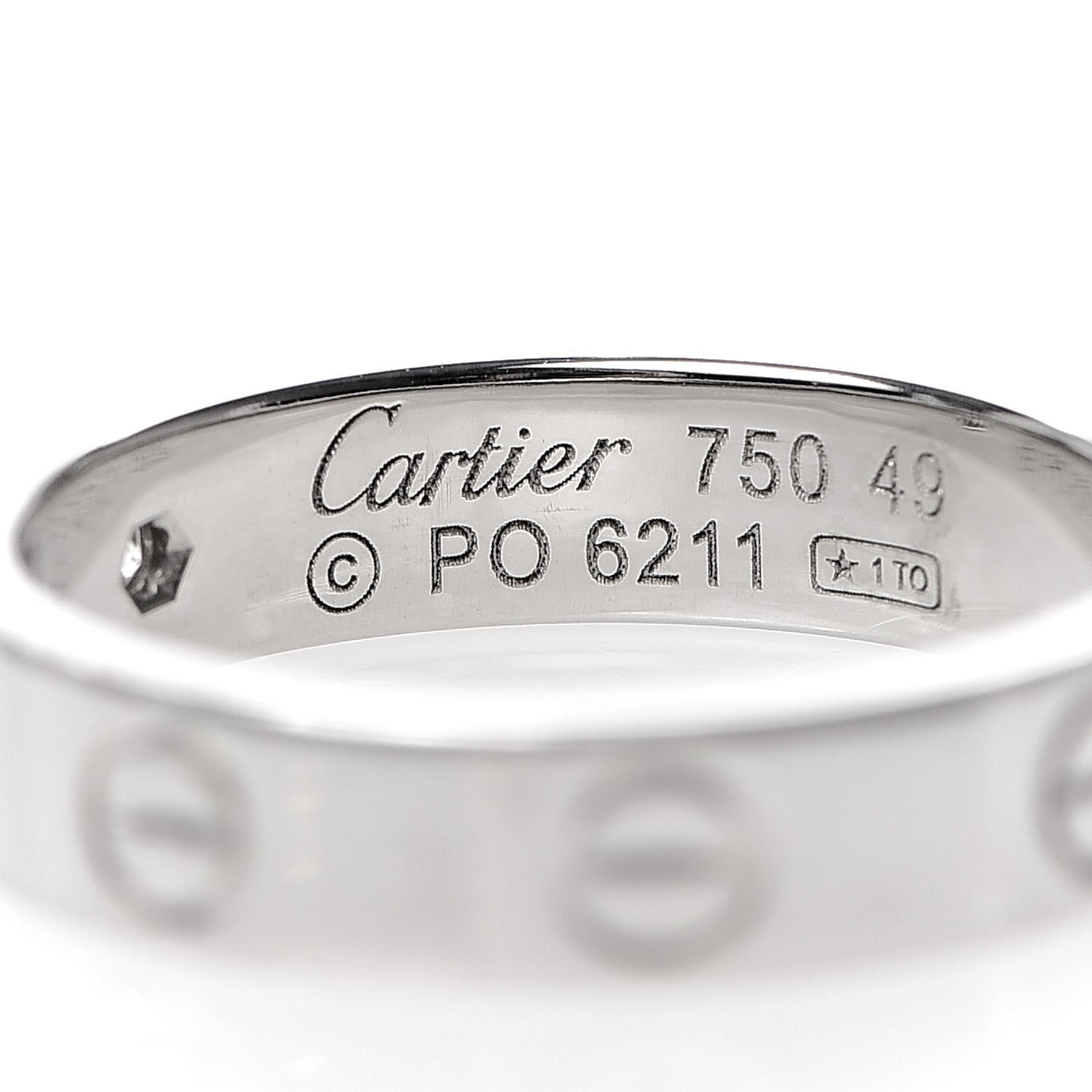 18K White Gold Diamond 4mm LOVE Wedding Band Ring 49 5