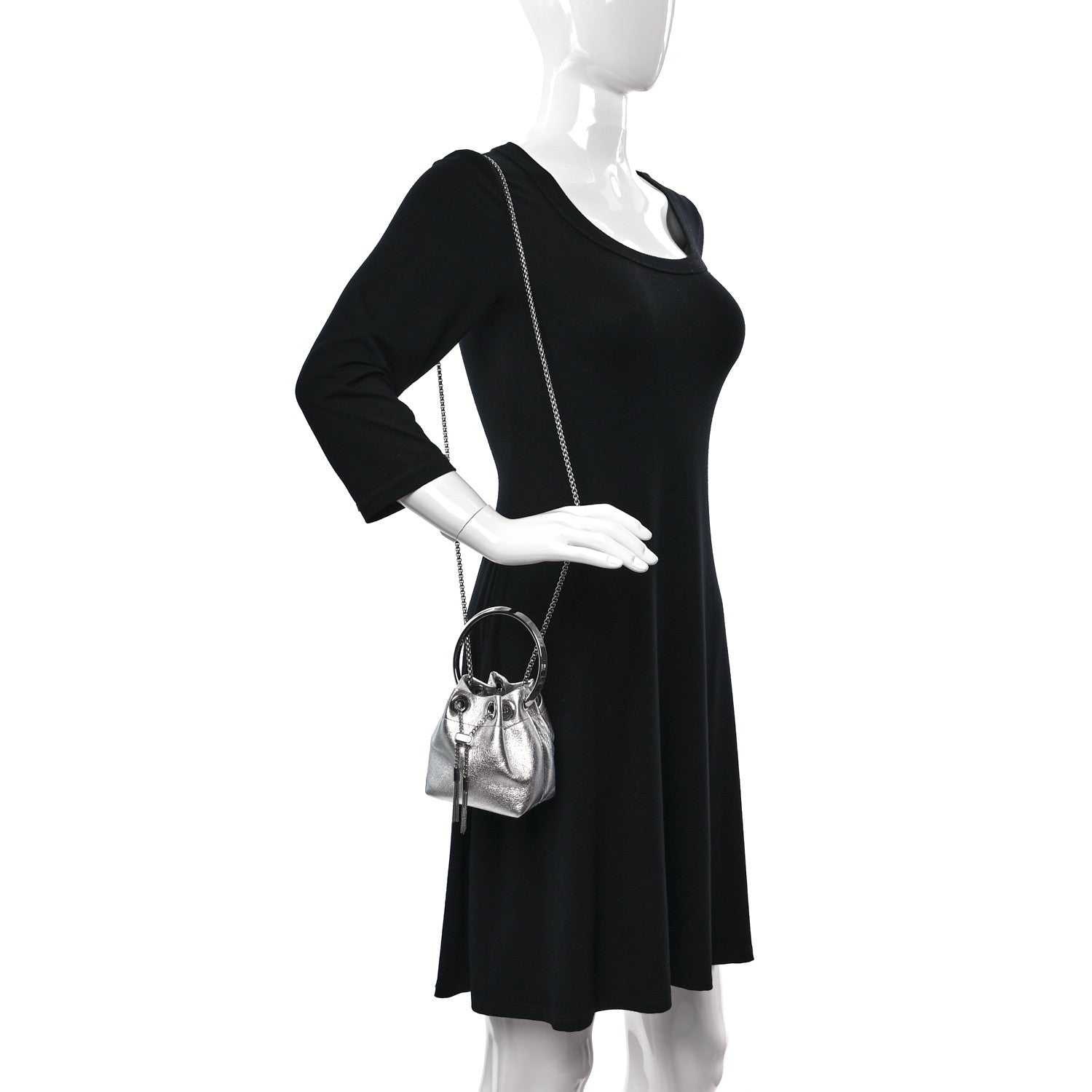 Jimmy Choo Metallic Nappa Micro Bon Bon Bag Silver 2 of 8