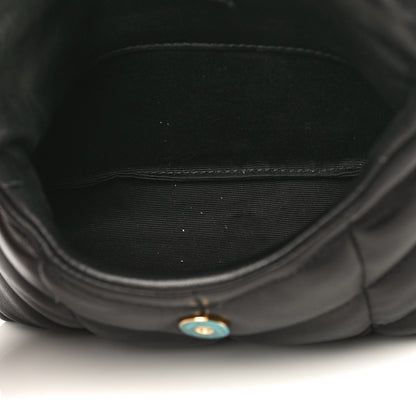 Saint Laurent Lambskin Monogram Loulou Puffer Pouch Clutch Black 4 of 11