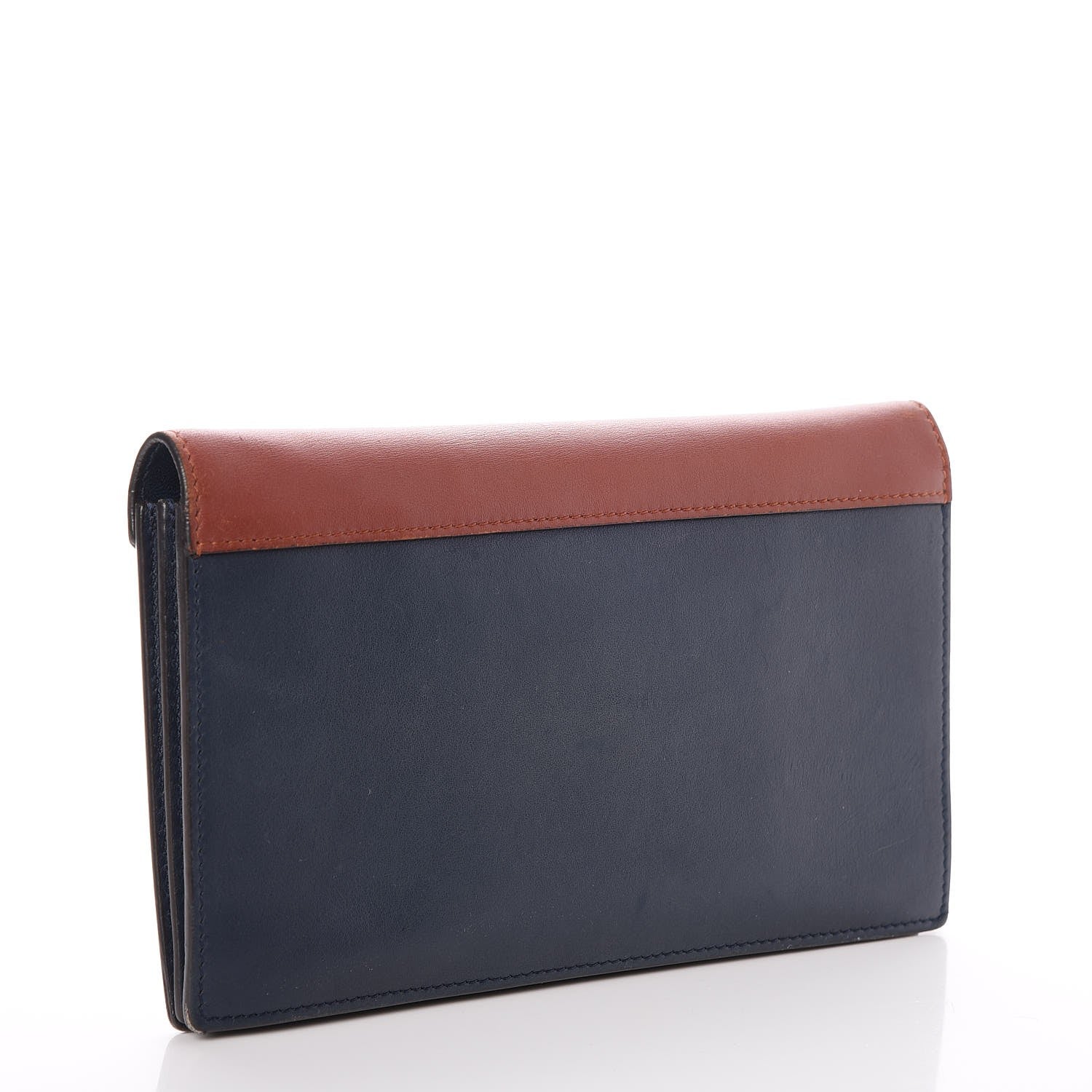 Celine Smooth Calfskin Large Multifunction Envelope Flap Clutch Metallic Blue 3 of 8
