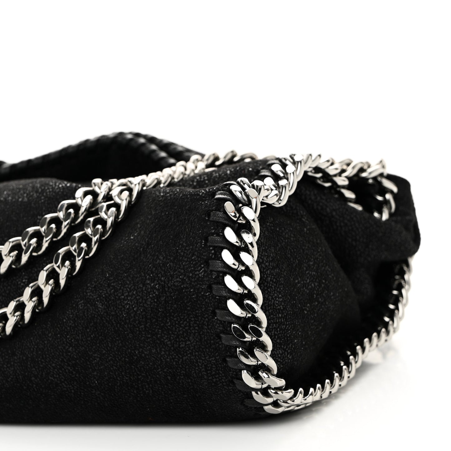 Shaggy Deer Mini Falabella Fold Over Tote Black