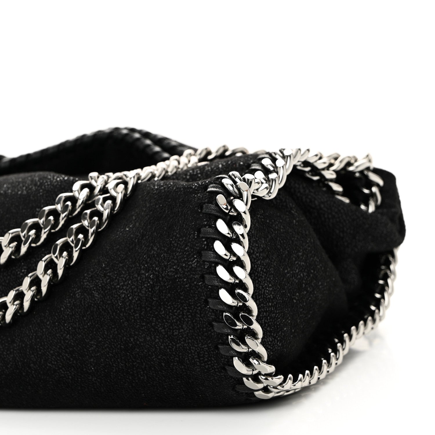 Stella McCartney Shaggy Deer Mini Falabella Fold Over Tote Black 9 of 9
