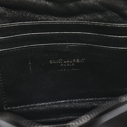 Saint Laurent Grain De Poudre Matelasse Monogram Mini Lou Camera Bag Black 6 of 9