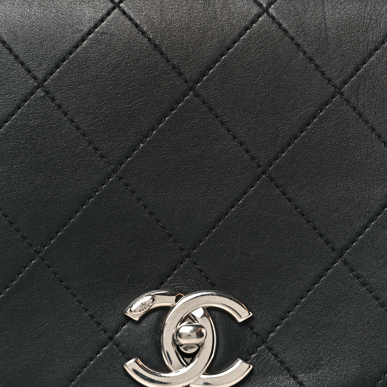 Chanel Calfskin Stitched Small Ring My Bag Flap Crossbody Bag Black 8 of 10