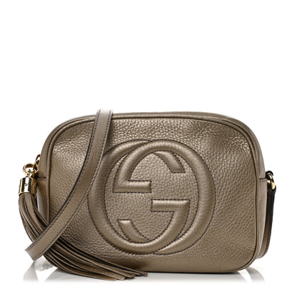Gucci Metallic Pebbled Calfskin Small Soho Disco Bag Golden Beige 1 of 12
