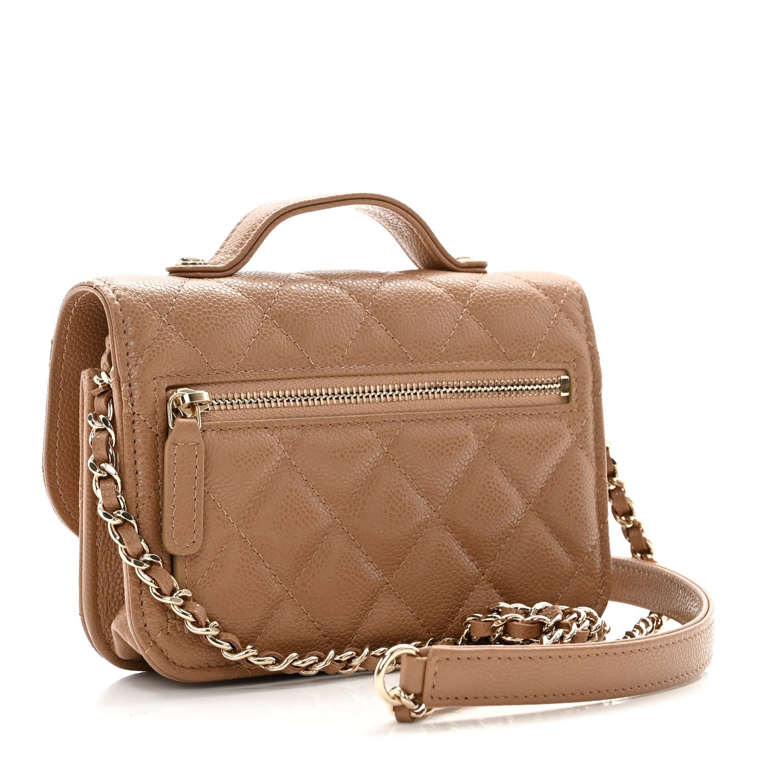 Chanel Caviar Quilted Business Affinity Clutch With Chain Flap Dark Beige 3 of 13
