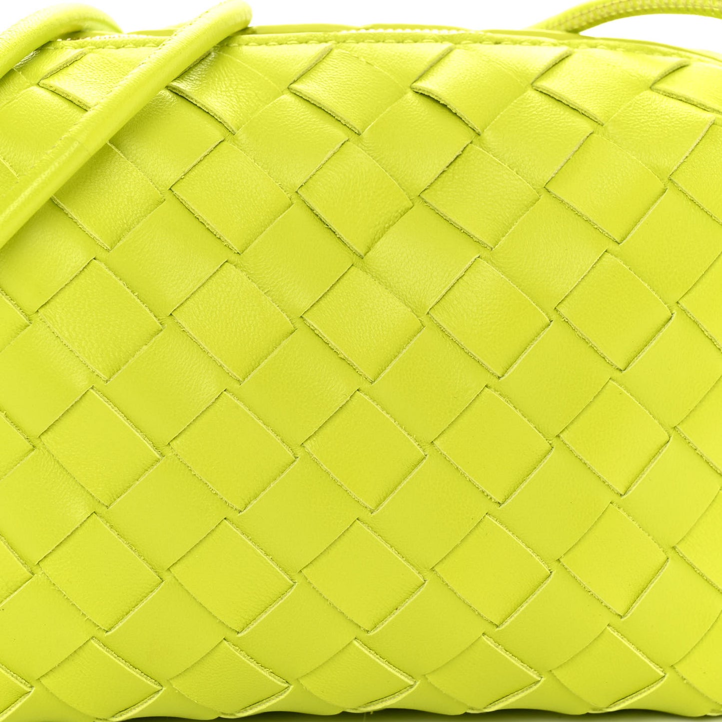 Nappa Intrecciato Mini Loop Camera Bag Acid Kiwi