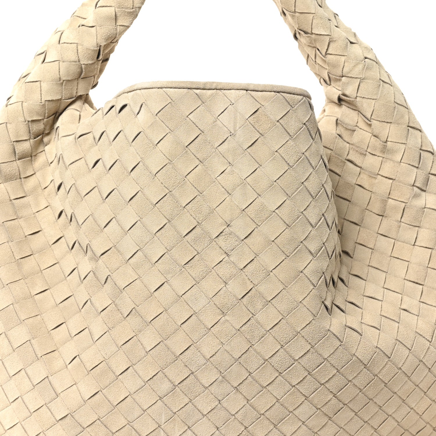 Bottega Veneta Suede Intrecciato Large Hop Ecru 7 of 9