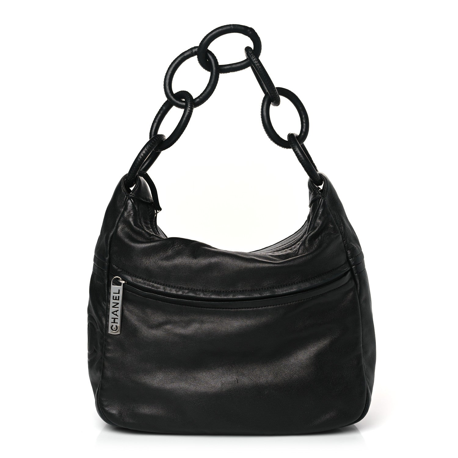 Chanel Lambskin Pleated CC Shoulder Bag Black 1 of 10