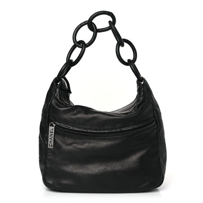 Chanel Lambskin Pleated CC Shoulder Bag Black 1 of 10