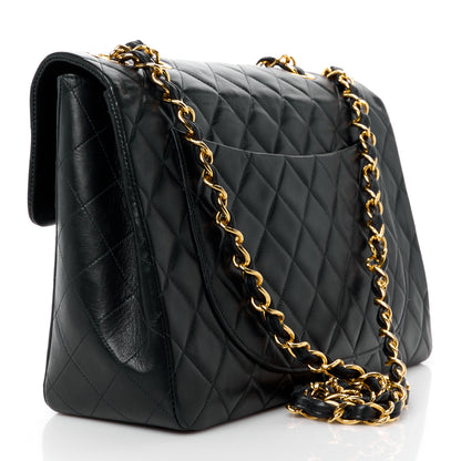 Chanel Lambskin Quilted XL Jumbo Single Flap Black 3 of 14